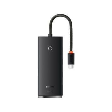 Baseus Lite 4 In 1 Multifonksiyonal Type-C Hub Siyah Dock Station