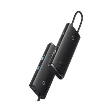 Baseus Lite Siyah 6 in 1 Multifonksiyonal Type-C Hub Dock Station