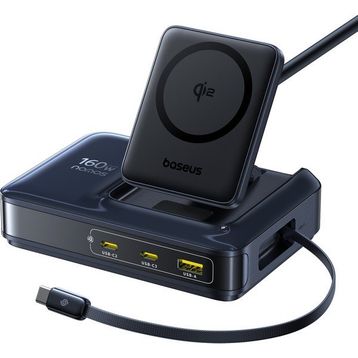 Baseus Nomos NH21 160 W 5in1 MagSafe Kablosuz Hızlı Şarj Aleti