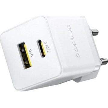 Baseus P1011160A213-00 Palm C+U 30W EU Beyaz Hızlı Şarj Aleti