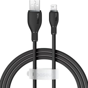 Baseus P10355700111-00 Pudding USB-A Light 2.4 A 1.2 m Siyah Kablo