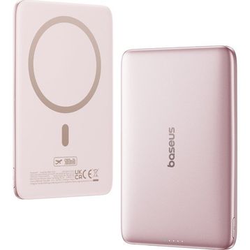 Baseus PicoGo AM41 Ultra Slim Pembe 5000 mAh Hızlı Şarj MagSafe Powerbank