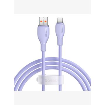 Baseus Pudding Hızlı Şarj Özellikli Usb Type-C 100W 1.2M Mor Kablo