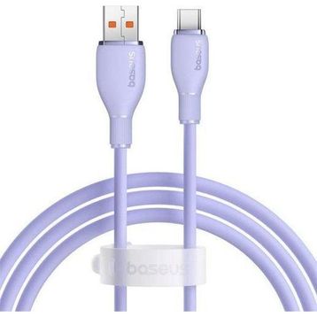 Baseus Pudding Hızlı Şarj Özellikli Usb Type-C 100W 1.2M Mor Kablo