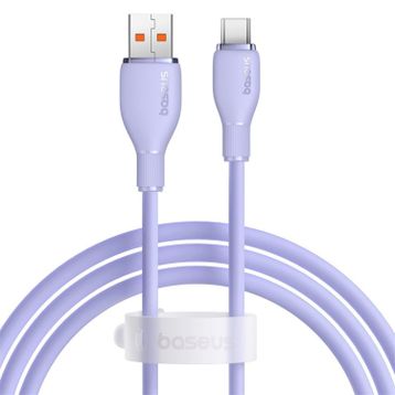 Baseus Pudding Hızlı Şarj Özellikli Usb Type-C 100W 1.2M Mor Kablo