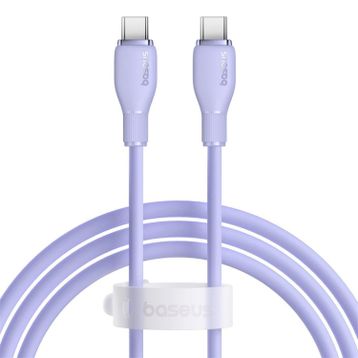 Baseus Pudding Hızlı Şarj Özellikli Usb Type-C 100W 1.2M Mor Kablo