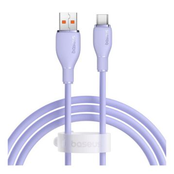 Baseus Pudding Hızlı Şarj Özellikli Usb Type-C 100W 1.2M Mor Kablo