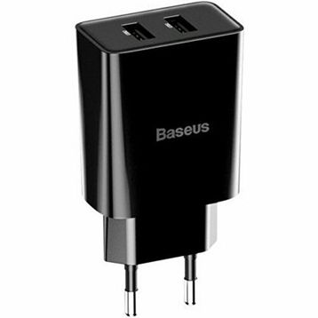 Baseus Speed Mini Dual Tzccfs-R01 10.5 W 2.4 A Lightning Kablolu Siyah Seyehat Şarj Seti