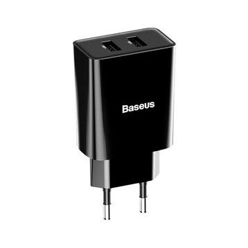 Baseus Speed Mini Dual Tzccfs-R01 10.5 W 2.4 A Lightning Kablolu Siyah Seyehat Şarj Seti