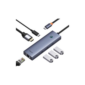Baseus Ultra Joy Uzay Gri 6 in 1 Multifonksiyonal Type-C Hub Dock Station