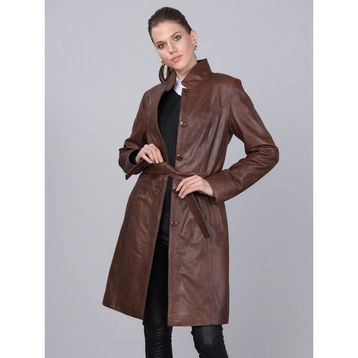 Basics&More B3034 Kadın Kestane Deri Ceket