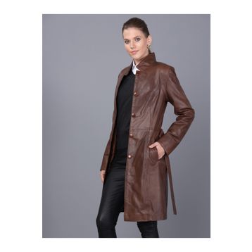 Basics&More B3034 Kadın Kestane Deri Ceket