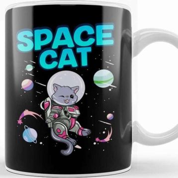 Baskı Dükkanı Adorable Space Cat Cute Kitty Astronaut Exploring Kupa