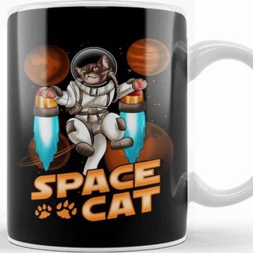 Baskı Dükkanı Adorable Space Cat Cute Kitty Astronaut Exploring Kupa