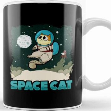 Baskı Dükkanı Adorable Space Cat Cute Kitty Astronaut Exploring Kupa