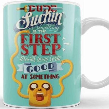 Baskı Dükkanı Adventure Time Lettering Sorta Good Kupa