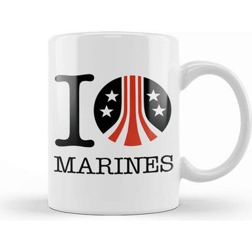 Baskı Dükkanı Aliens I Heart Marines Kupa