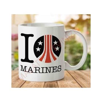 Baskı Dükkanı Aliens I Heart Marines Kupa