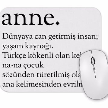 Baskı Dükkanı Anne Kelime Mouse Pad