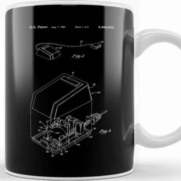 Baskı Dükkanı Apple Computer Mouse Patent Blueprint Kupa