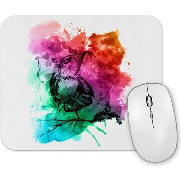 Baskı Dükkanı Aquarele Bird Mouse Pad