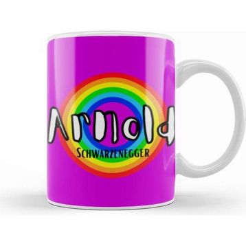 Baskı Dükkanı Arnold Schwarzenegger Retro Rainbow Style Kupa