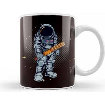 Baskı Dükkanı Astronaut Cricket Player Cricketer Bat Ball Game Kupa