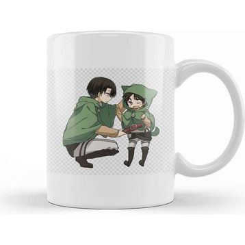 Baskı Dükkanı Attack On Titan Chibi Levi x Eren Kupa