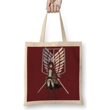 Baskı Dükkanı Attack on Titan Mikasa Bez Çanta