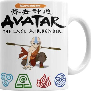 Baskı Dükkanı Avatar Anime Element Fire Water Earth Thunder Wind Sihirli Porselen Bardak Kupa