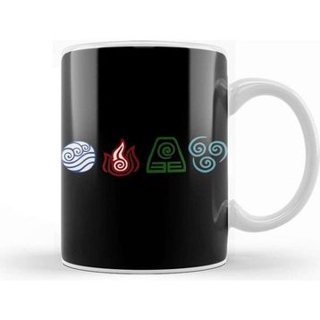 Baskı Dükkanı Avatar the Last Airbender 4 Elements Kupa Bardak