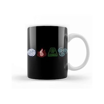 Baskı Dükkanı Avatar the Last Airbender 4 Elements Kupa Bardak