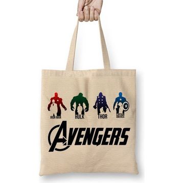 Baskı Dükkanı Avengers Iron Man Hulk Thor Captain Amerika Bez Çanta