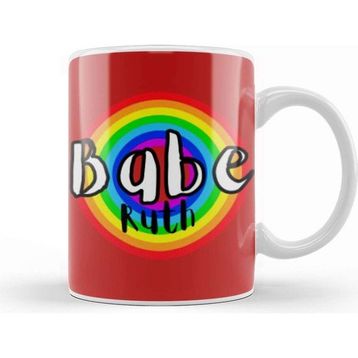 Baskı Dükkanı Babe Ruth Baseball Retro Rainbow Style Kupa Bardak