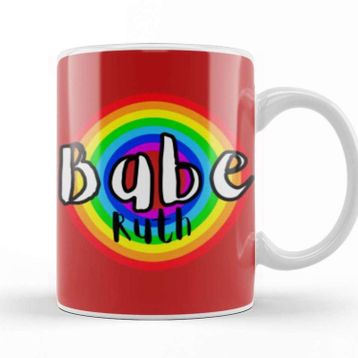 Baskı Dükkanı Babe Ruth Baseball Retro Rainbow Style Kupa Bardak