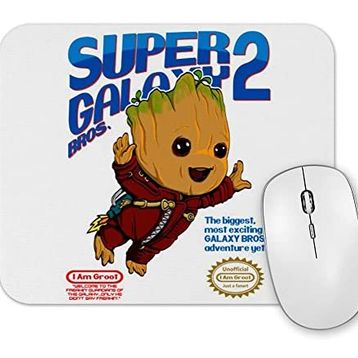 Baskı Dükkanı Baby Groot Super Galaxy Bros Mouse Pad
