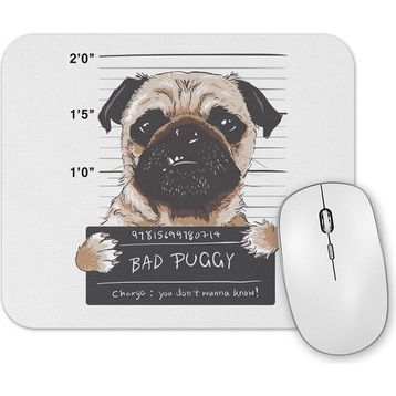 Baskı Dükkanı Bad Puggy Pug Köpek Mouse Pad
