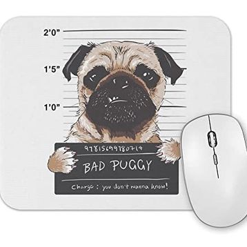 Baskı Dükkanı Bad Puggy Pug Köpek Mouse Pad