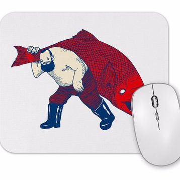 Baskı Dükkanı Balıkçı Balık Mouse Pad