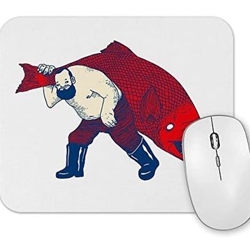 Baskı Dükkanı Balıkçı Balık Mouse Pad