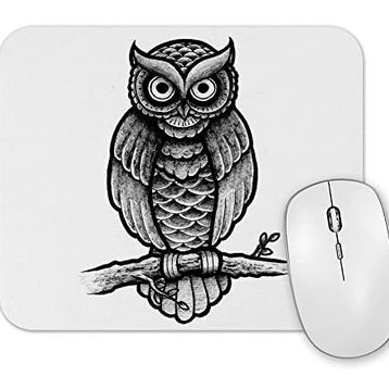 Baskı Dükkanı Baykuş Drawing Çizim Hayvan Animal Owl Simple Pet Mouse Pad