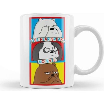 Baskı Dükkanı Bears Ice Bear Panda Grizzly No Evil Kupa