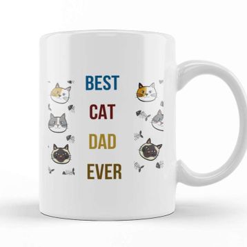 Baskı Dükkanı Best Cat Dad Ever 04 Kupa