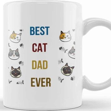 Baskı Dükkanı Best Cat Dad Ever 04 Kupa