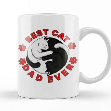 Baskı Dükkanı Best Cat Dad Ever 05 Kupa