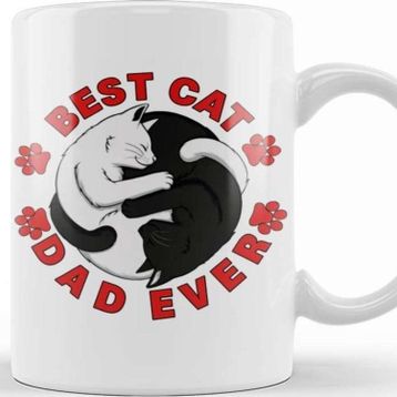 Baskı Dükkanı Best Cat Dad Ever 05 Kupa
