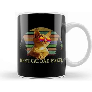 Baskı Dükkanı Best Cat Dad Ever Kedi Kupa