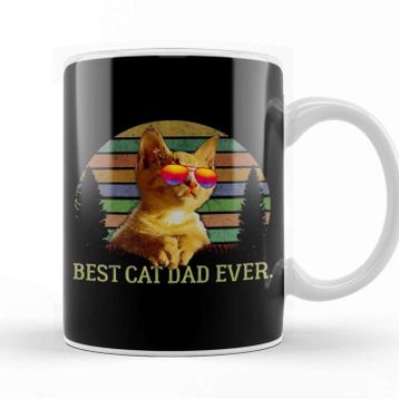 Baskı Dükkanı Best Cat Dad Ever Kedi Kupa