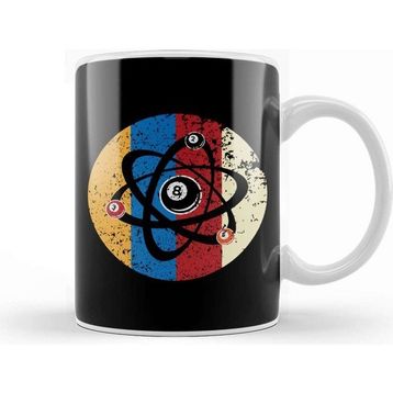 Baskı Dükkanı Billiards Ball Atom Science Pool Player Scientists Kupa