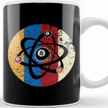 Baskı Dükkanı Billiards Ball Atom Science Pool Player Scientists Kupa